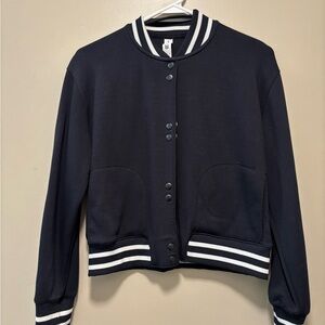 All in Favor Black and White Varsity Jacket